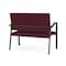 Lesro Newport 2 Seat Tandem Seating Metal Frame No Center Arms, Charcoal, OH Wine Upholstery NP1501 - alternate 3